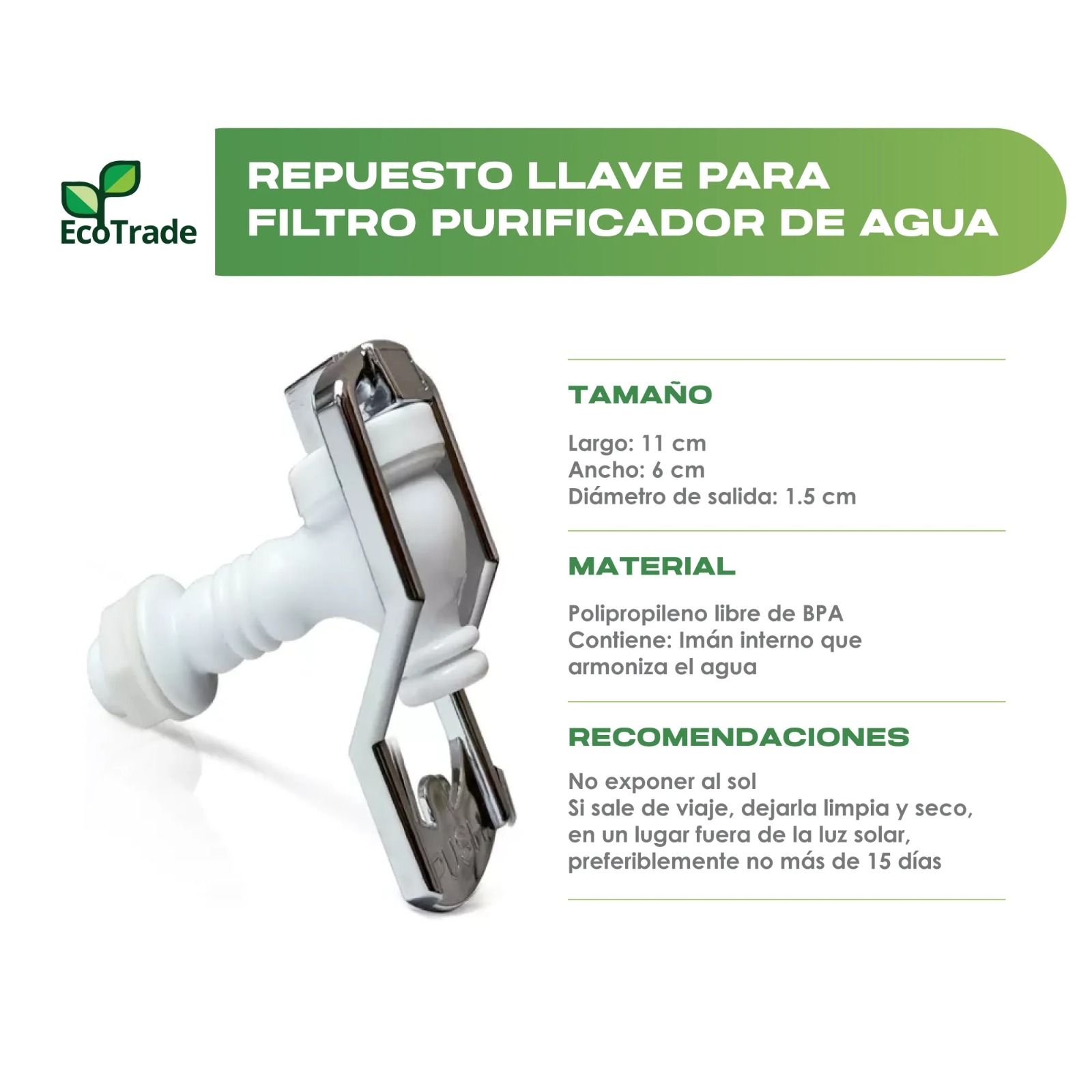 Miniatura 3 de Repuesto Llave Filtro Purificador 14LTS
